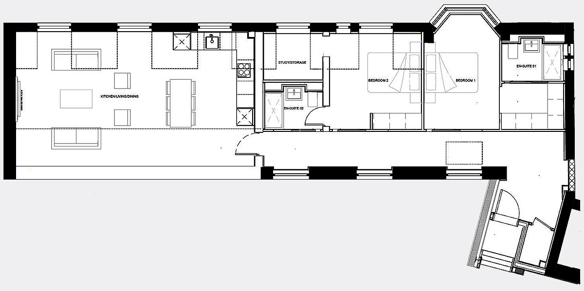 Brigade Court London SE1 Apartment floorplan - L1 7 Davies House